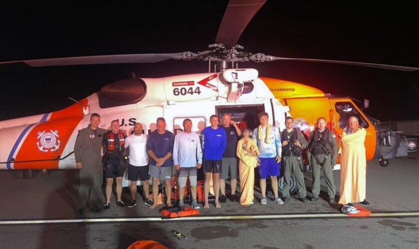 Coast Guard rescues 8 people, including child, after boat capsizes 36 miles west of Florida coastline