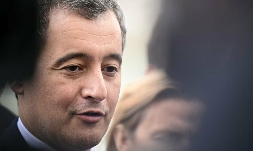 Le ministre français de l'Intéreur Gerald Darmanin lors d'une conférence de presse à Paris, le 9 avril 2024