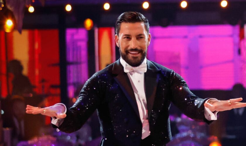 For use in UK, Ireland or Benelux countries only BBC handout photo of Richie Anderson and Giovanni Pernice during the live show of Strictly Come Dancing on BBC1 2022. Issue date: Saturday October 1, 2022.