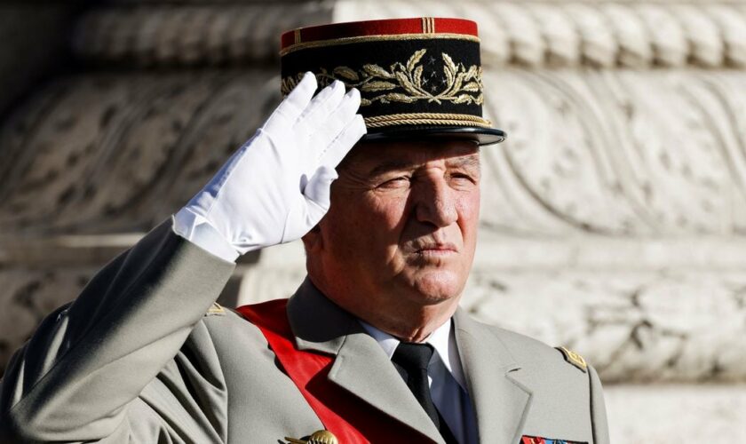 French army General Benoit Puga, Grand Chancellor of the National Order of the Legion of Honour and the National Order of Merit attends a ceremony at the Arc de Triomphe in Paris on November 11, 2021, as part of commemorations marking the 103rd anniversary of the November 11, 1918 Armistice, ending World War I (WWI). (Photo by Ludovic MARIN / POOL / AFP)