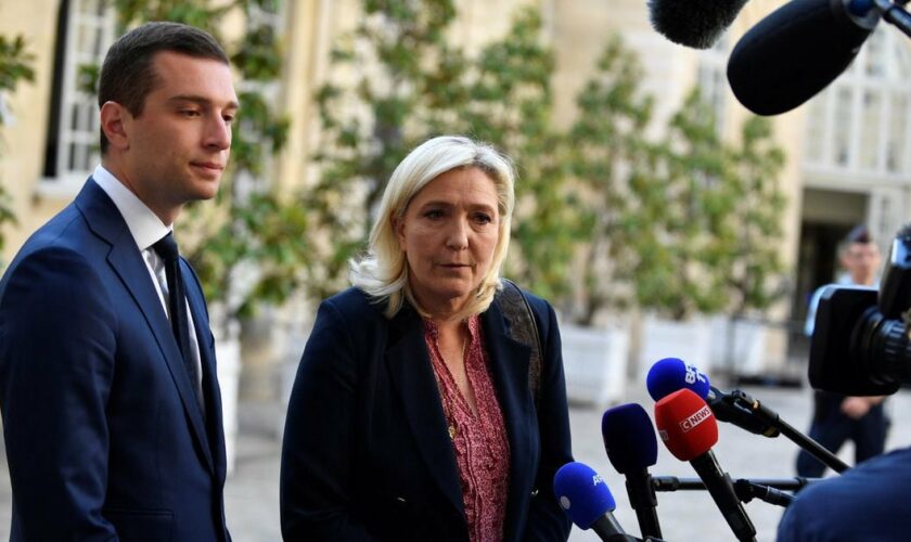 Jordan Bardella et Marine Le Pen le 29 juin 2022 à Matignon