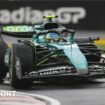 Aston Martin's Fernando Alonso in wet second practice for the Canadian Grand Prix