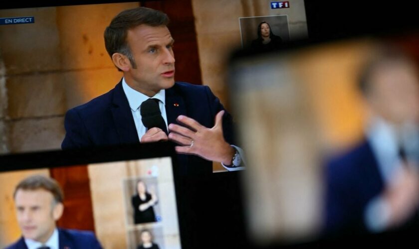 Emmanuel Macron lors de son interview sur TF1 et France, jeudi 6 juin 2024.