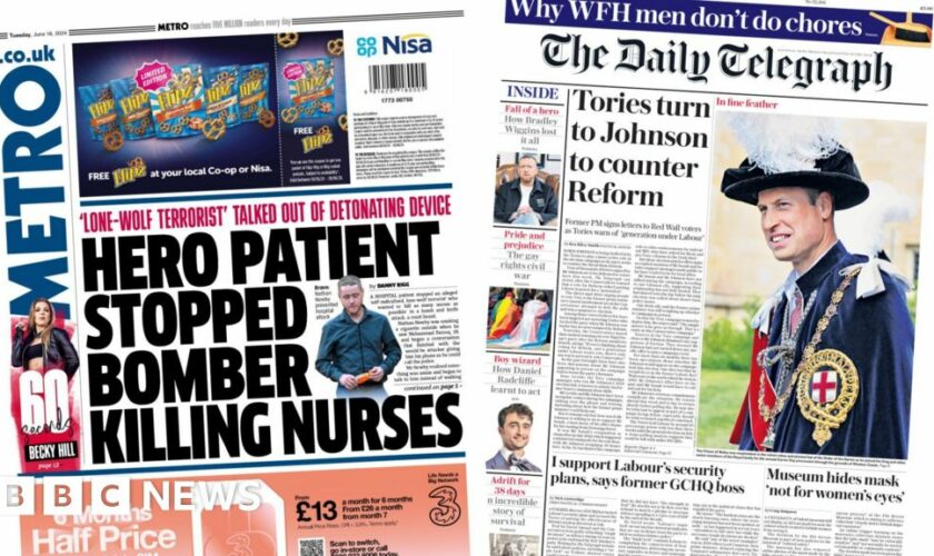 The Papers: 'Hero patient' and 'Tories turn to Johnson'