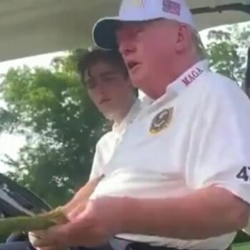 Trump made the comments from a golf buggy at an unidentified locaiton