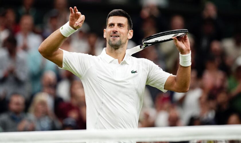 When is Novak Djokovic’s match at Wimbledon against Holger Rune?