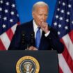 President Joe Biden had to clear his throat a number of times during the news conference. Pic: AP Photo/Matt Rourke