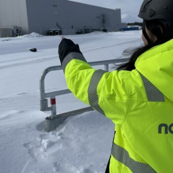 Une toute petite partie de l'immense usine de batteries Northvolt