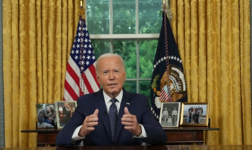 Joe Biden dans le Bureau ovale à Washington, le 14 juillet 2024