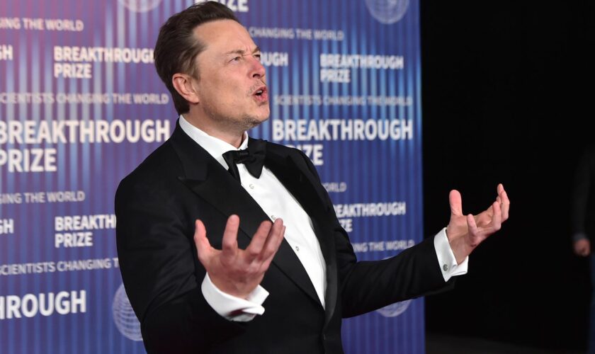 Elon Musk arrives at the tenth Breakthrough Prize Ceremony in April 2024. Pic Jordan Strauss/Invision/AP