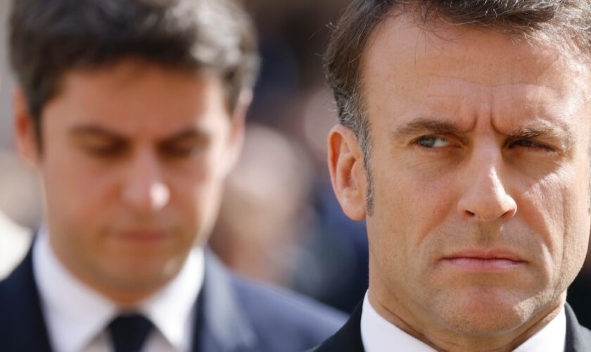 Emmanuel Macron avec le premier ministre, Gabriel Attal, à Paris, le 20 mars 2024