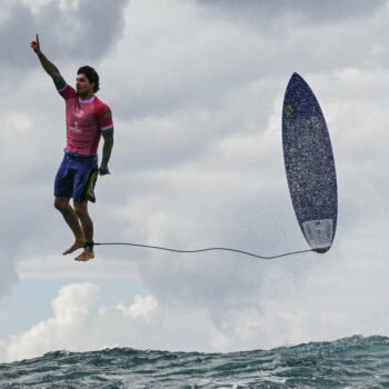 Is this the photo of the Olympics? Stunning shot of surfer Gabriel Medina goes viral