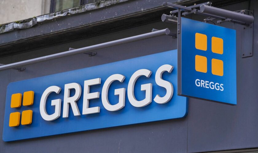 Logo of British bakery chain Greggs in London, Britain July 29, 2023. REUTERS/Maja Smiejkowska