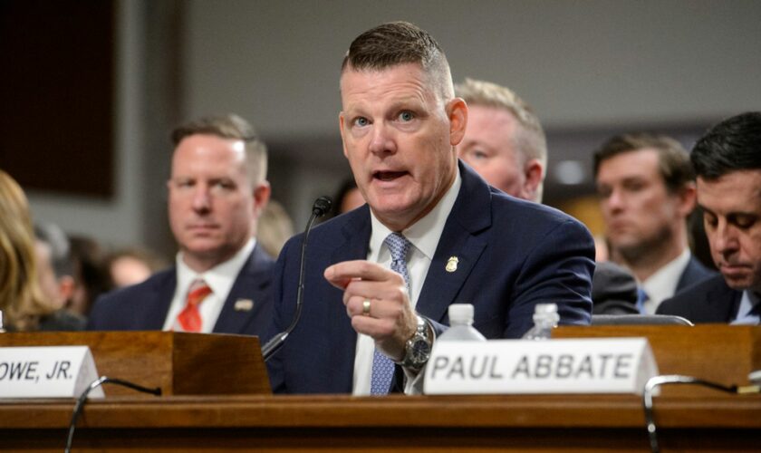 Ronald Rowe Jr testifies at the congressional hearing. Pic: AP