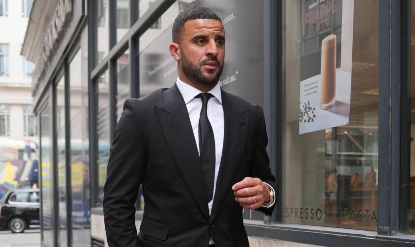 Kyle Walker arriving at the Central Family Court in London earlier this month. Pic: PA