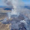 Incendio sin controlar en una planta fotovoltaica en Talaván, Cáceres