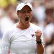 Barbora Krejcikova celebrates at Wimbledon