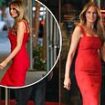 Melania Trump stuns in $4,000 dress and red stilettos in rare appearance as she raises $1.4million at lavish Manhattan fundraiser... while husband Donald lays low after the debate