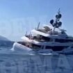 Moment luxury 150ft megayacht with five wealthy tourists on board starts sinking off Greek holiday island after £180,000-a-week vessel ran aground