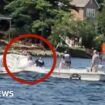 Moment teen stops runaway boat speeding in circles