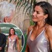 Queen Letizia of Spain channels Hollywood glamour in a slinky metallic dress as she presents Michael Douglas with an award at Mallorca film festival