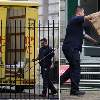 Removal vans spotted outside No10 as Rishi Sunak forced out