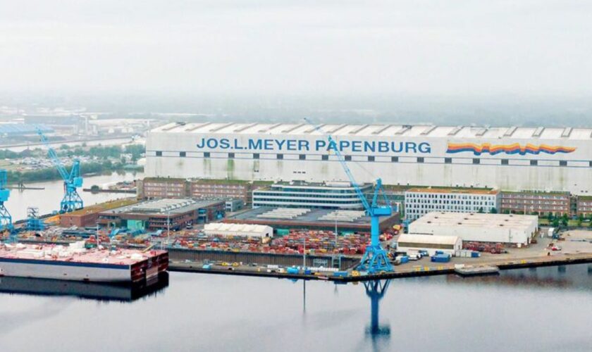 Hoffnung für Meyer Werft: Gutachten stellt gute Prognose. (Archivbild) Foto: Sina Schuldt/dpa