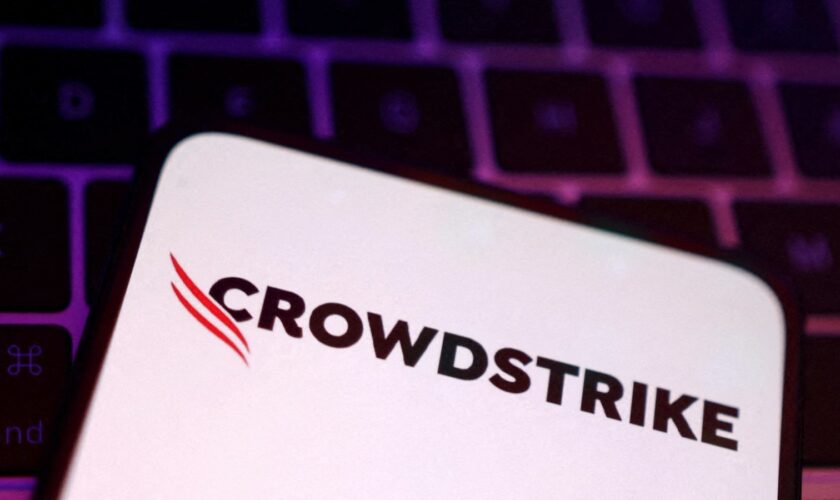 FILE PHOTO: CrowdStrike logo is seen in this illustration taken July 29, 2024. REUTERS/Dado Ruvic/Illustration/File Photo