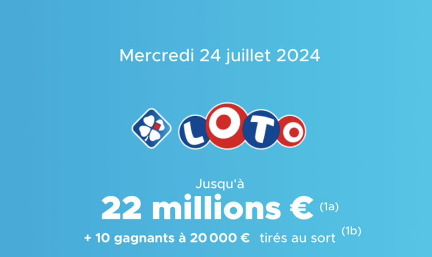 Résultat Loto (FDJ) : le tirage de ce mercredi 24 juillet 2024, 22 millions d'euros remportés !