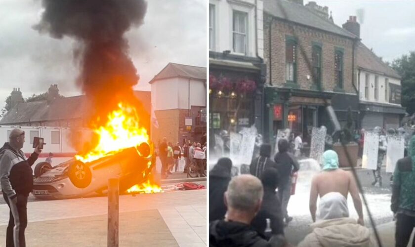 'Serious violence' in Sunderland as rioters clash with police and station set on fire