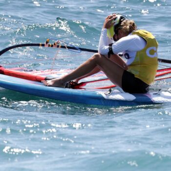 Distraught Emma Wilson fumes at Olympic windsurfing format after bronze medal – ‘I’m done with this sport’