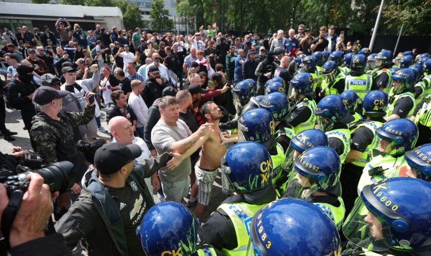 Far-right thugs in violent clashes with police as unrest spreads to cities across UK