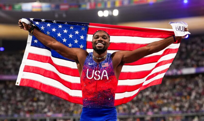 ‘I’m incredible’: Noah Lyles backs up fighting talk with gold in dramatic Olympic 100m final