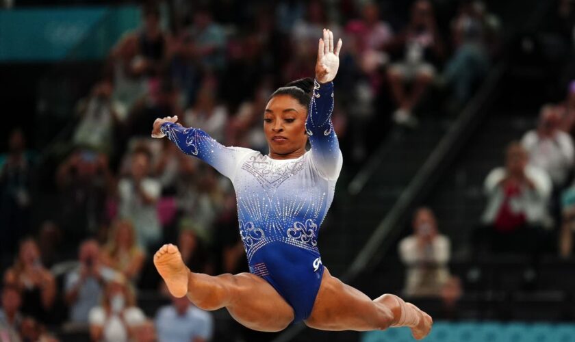 Simone Biles signs off in Paris with floor silver to add to her three golds