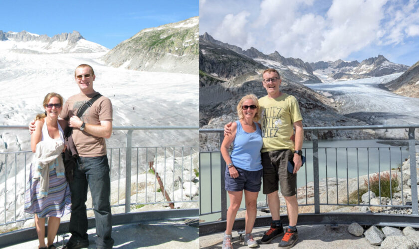 Réchauffement climatique : en 15 ans, le glacier du Rhône a beaucoup moins bien vieilli que ce couple