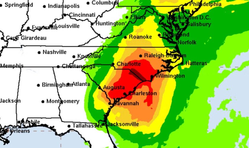 Mapped: Tracking Tropical Storm Debby as it charts path through southeast US