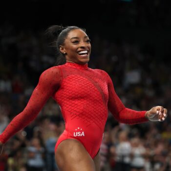 Simone Biles’ niece wore mini versions of her leotards as she cheered for aunt during Olympics