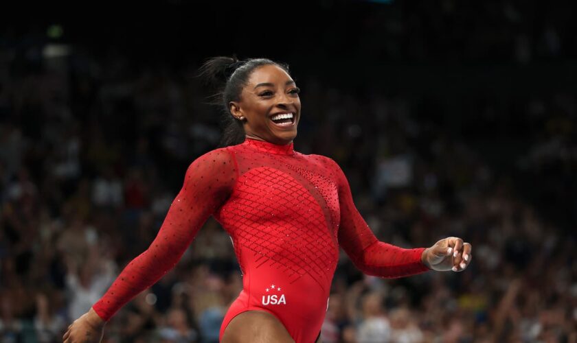 Simone Biles’ niece wore mini versions of her leotards as she cheered for aunt during Olympics