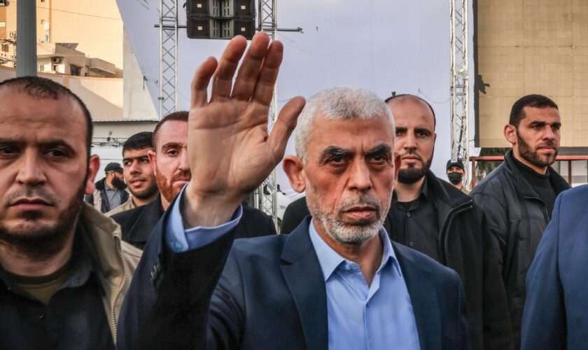 Yahya Sinouar, chef du Hamas à gaza, dans la ville de Gaza, le 14 avril 2023