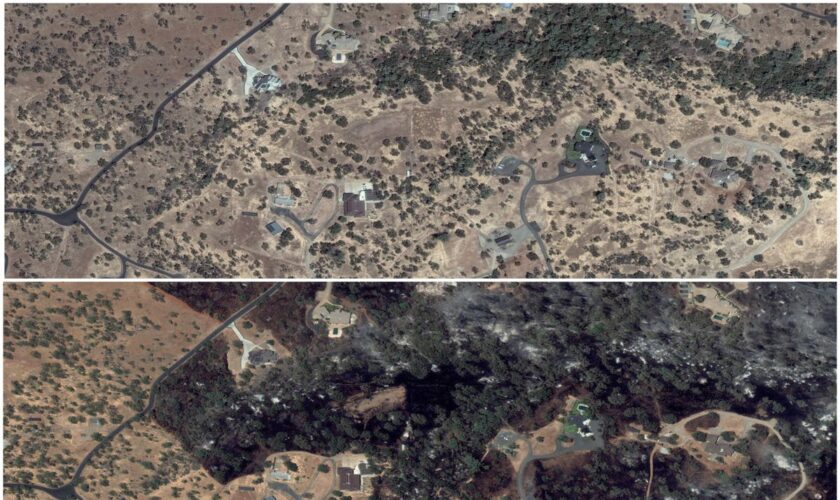 Shocking satellite photos show the extent of damage from the Chico wildfire in California