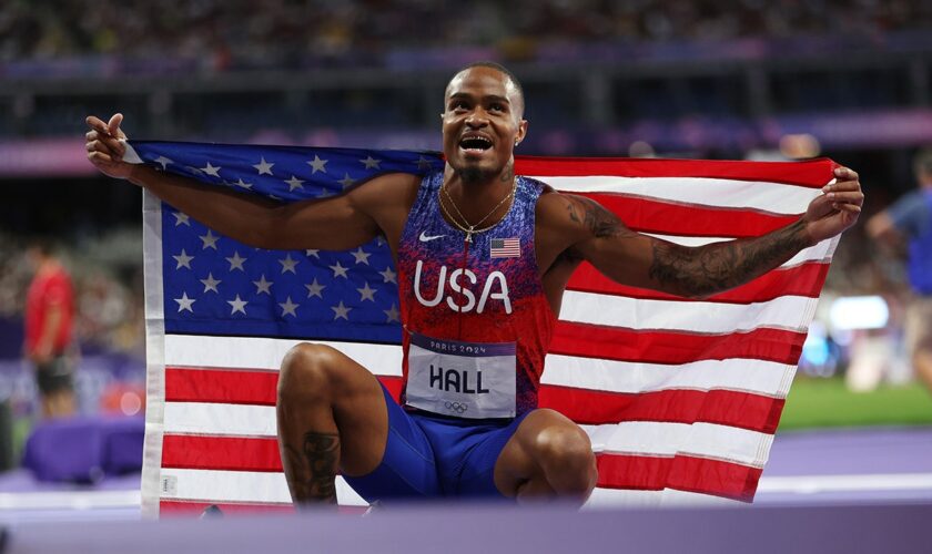 USA's Quincy Hall comes from behind to win gold in Olympic men's 400-meter final