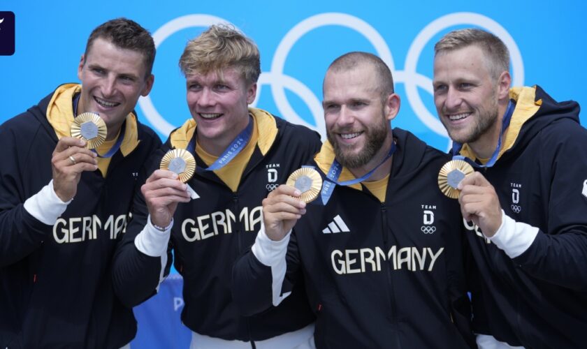 Deutscher Kajak-Vierer der Männer gewinnt Olympiagold in Paris