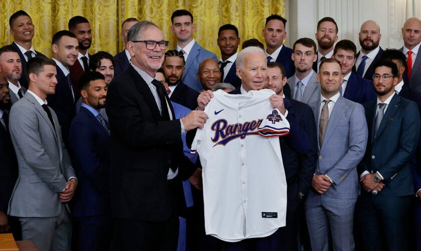 Biden hosts Texas Rangers at White House to celebrate 2023 World Series championship