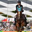 La Française Marie Oteiza lors des finales de Coupe du monde de pentathlon moderne, le 28 juin 2019 à Tokyo