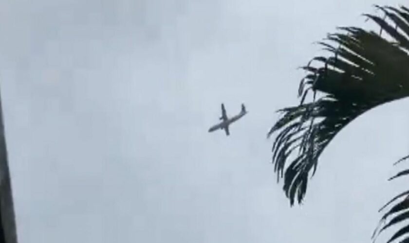 Videos shared on social media showed the aircraft falling at speed to the ground.