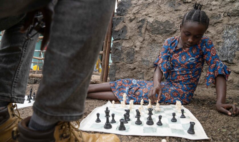 A chess club for kids thrives in a Congo refugee camp. It’s about more than the game