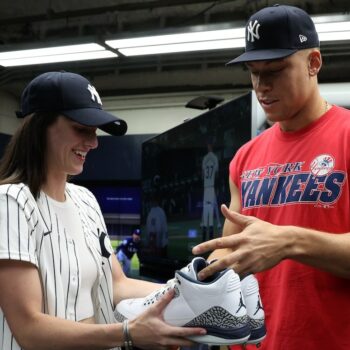 Caitlin Clark calls Aaron Judge 'huge and swole' during visit to Yankees game