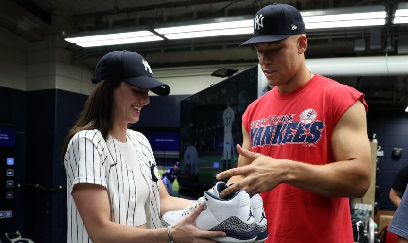 Caitlin Clark calls Aaron Judge 'huge and swole' during visit to Yankees game