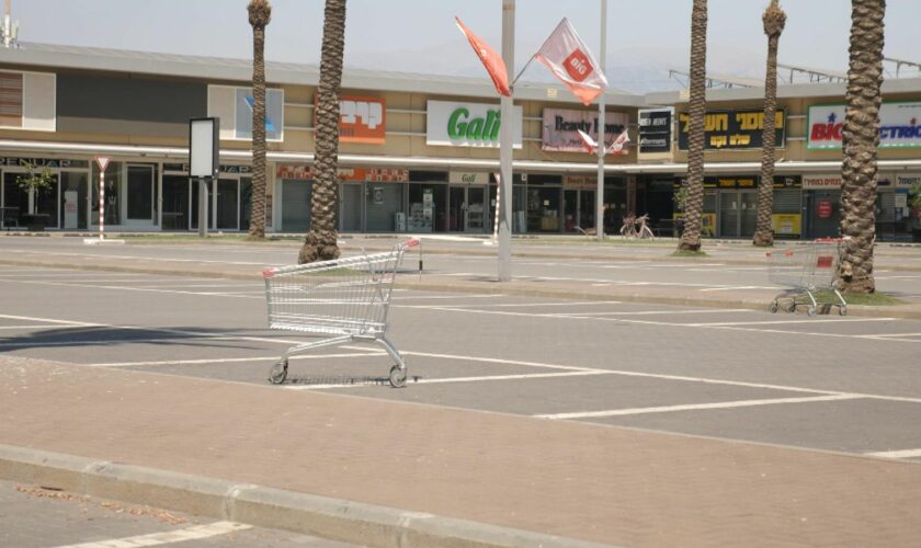 A deserted shopping centre in northern Israel