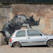 Banksy's eighth animal image is a rhino, painted in Charlton, southeast London. PA